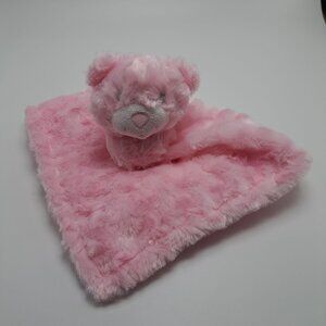 Little Beginnings Pink Bear Baby Lovey Swirl Fur Plush